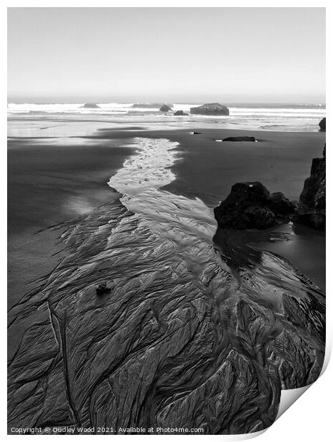 Tranquil Monochrome Seascape Print by Dudley Wood