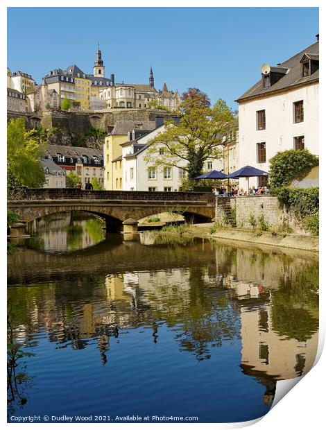 Tranquil Alzette Reflections Print by Dudley Wood