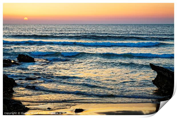 Golden Waves at Sunset Print by Dudley Wood