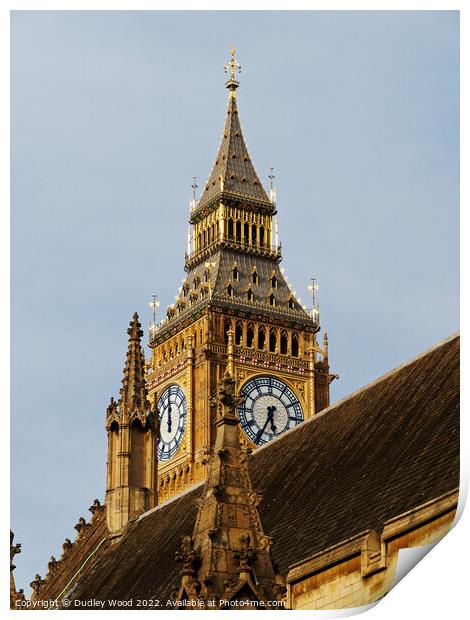Big Ben clock face Print by Dudley Wood