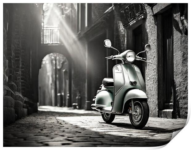 Classic Scooter Mood Print by Artificial Adventures