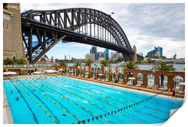 Sydney Harbour Bridge and Milsons Point Olympic Po Print by martin berry