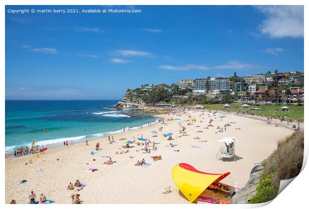 Bronte Ocean Beach Sydney Print by martin berry