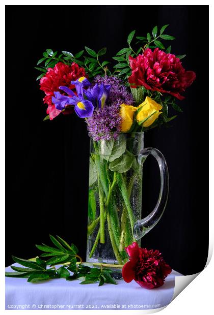 Spring flowers in vase Print by Christopher Murratt