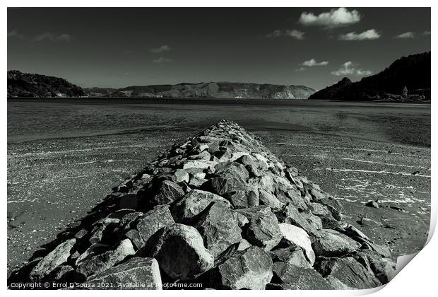 Black and White Rock Wall  Print by Errol D'Souza
