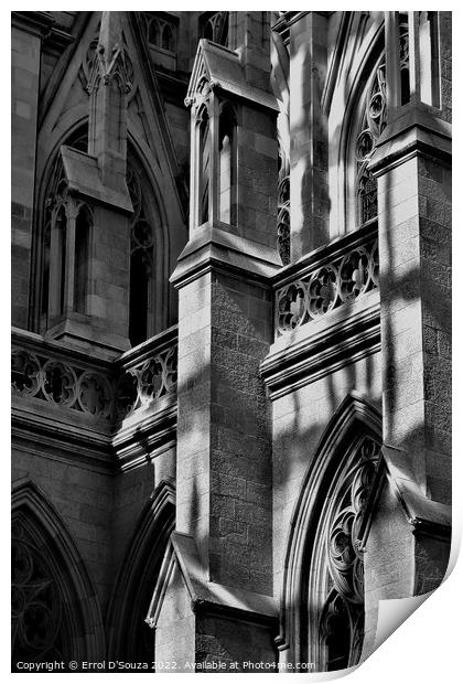 St. Patrick's Cathedral Facade Architectural Details Print by Errol D'Souza