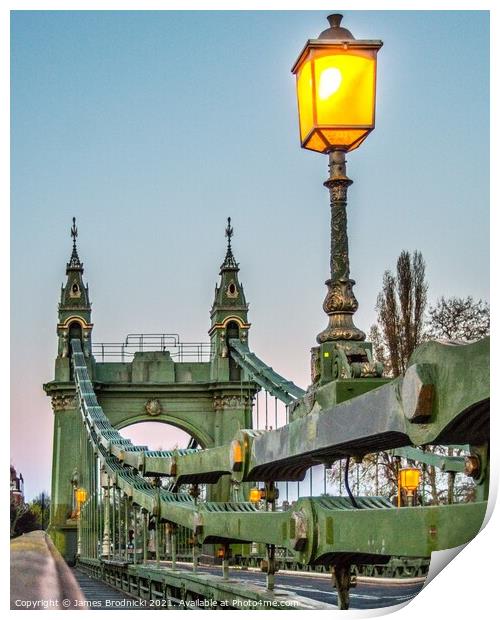 Hammersmith Bridge Print by James Brodnicki