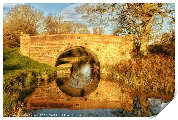 Bridge reflection at Lacock, England   Print by Arion Espinola