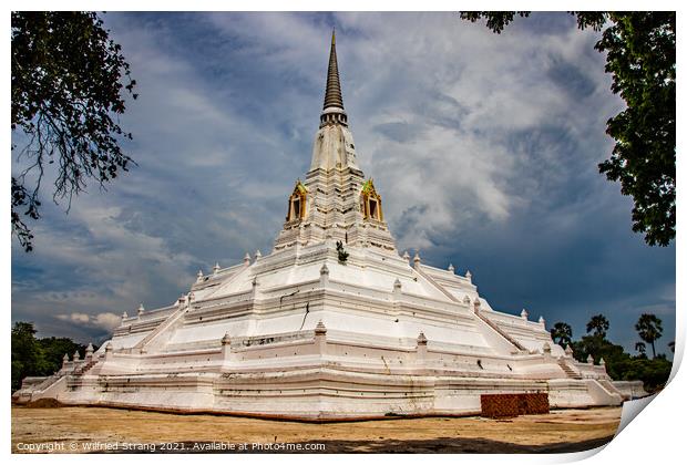 Wat Phu Khao Tong in Ayutthaya Thailand Print by Wilfried Strang