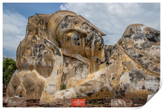 Wat Lokayasutharam in Ayutthaya Thailand Southeast Asia	 Print by Wilfried Strang