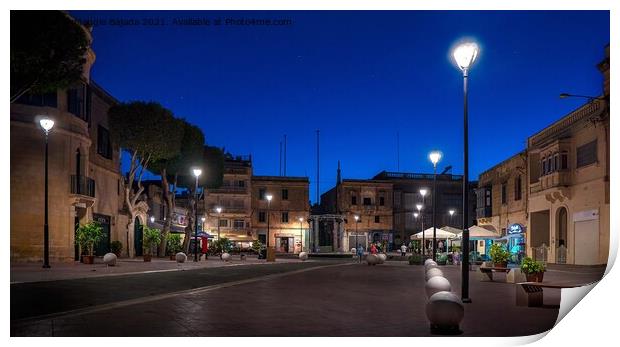 Picturesque Night/Dusk Scene at St Francis Square, Print by Maggie Bajada