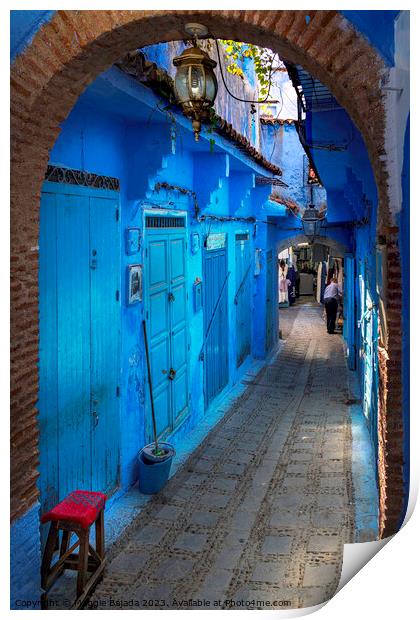 Narrow Streets of Morocco. Print by Maggie Bajada