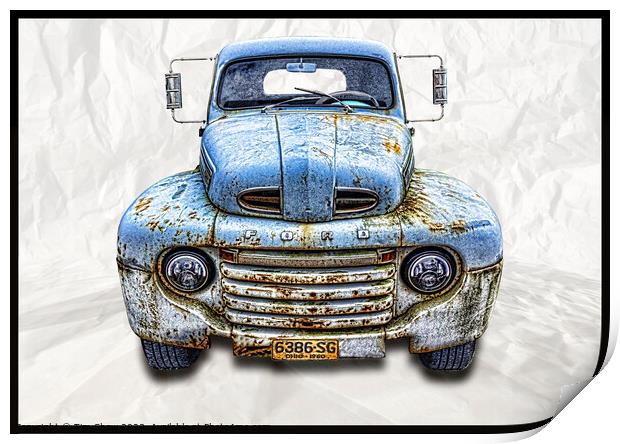 old American pickup Print by Tim Shaw