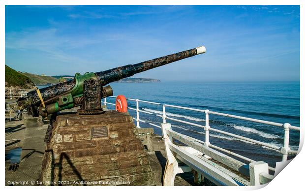Old canon at Whitby, Yorkshire Print by Ian Miller