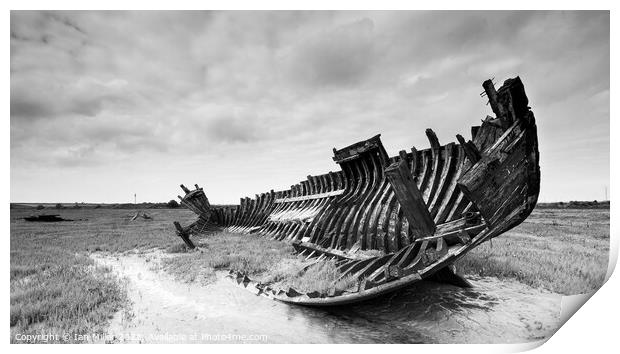 Abandoned boat on the River Wyre. UK Print by Ian Miller