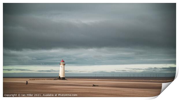 Point of Arye lighthouse at Talacre, North Wales Print by Ian Miller