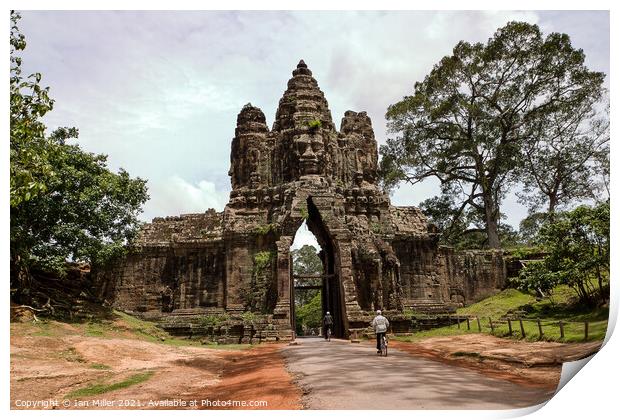 Angkor Thom North Gate, Cambodia Print by Ian Miller