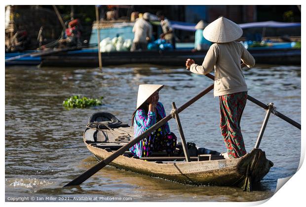 Water Taxi, Vietnam Print by Ian Miller