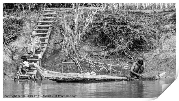 Boat on the Mekong Print by Ian Miller