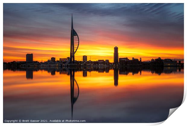 Portsmouth Spinnaker Tower Sunrise Print by Brett Gasser