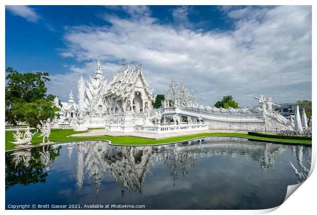 Wat Rong Khun - White Temple Print by Brett Gasser
