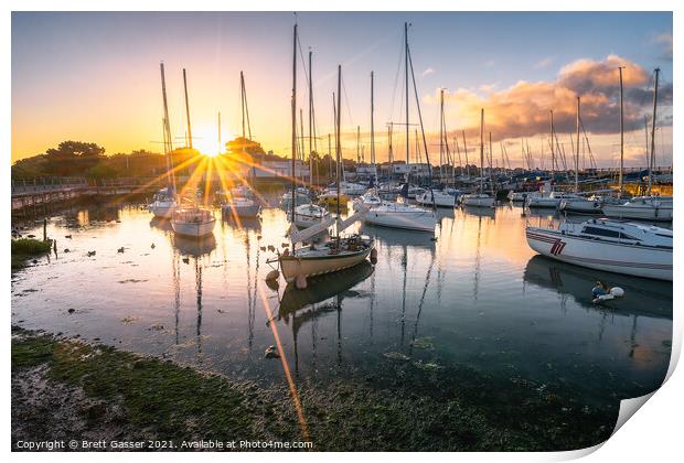 titchfield haven harbour sunrise  Print by Brett Gasser