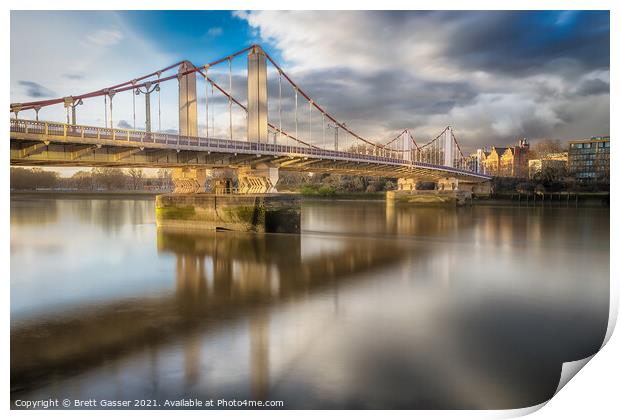 Chelsea Bridge Sunset Print by Brett Gasser