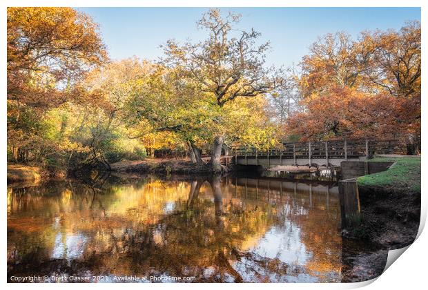 Autumn Bridge Print by Brett Gasser