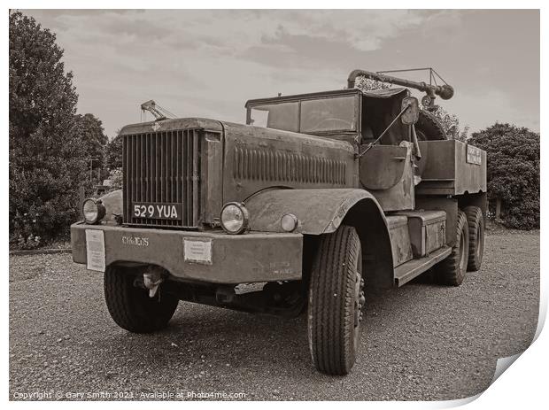 M19 Tank Mover Taking Part in 1940s Weekend  Print by GJS Photography Artist