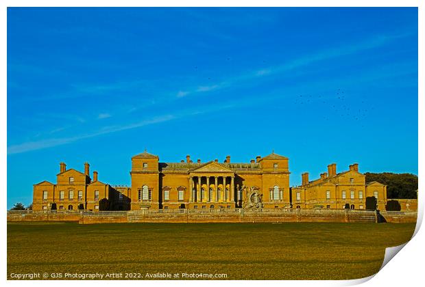 Holkham Hall Front View Print by GJS Photography Artist