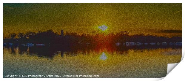 Ranworth Broad Sunset in Oil Print by GJS Photography Artist