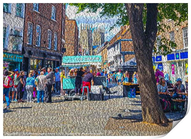 York in August Streetview in Oil Print by GJS Photography Artist