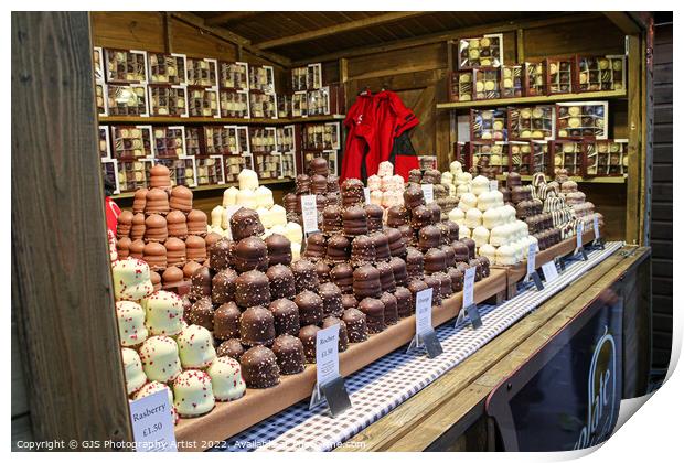 Tempting Marshmallows at York Christmas Market Print by GJS Photography Artist