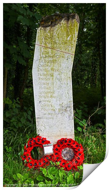 Commemoration of the Men Killed WWI Battles Print by GJS Photography Artist