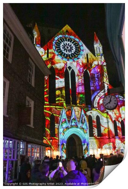 York Minster Colour and Light Projection image 5 Print by GJS Photography Artist