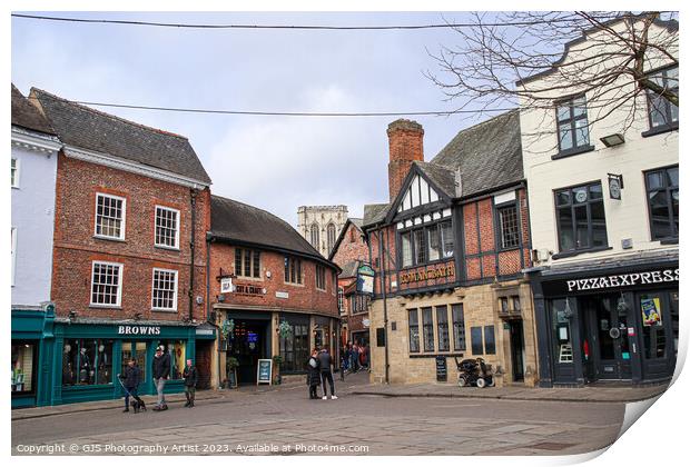 The Fusion of Shops and Restaurants Print by GJS Photography Artist