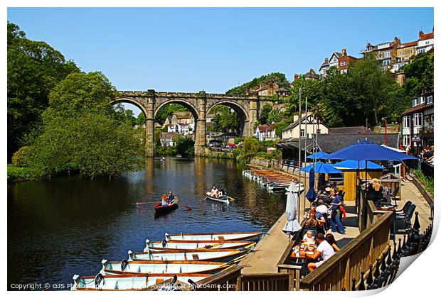 Boat Hire Cafe and the Viaduct Print by GJS Photography Artist