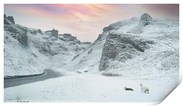 Winnats Pass in Winter Print by philip kennedy