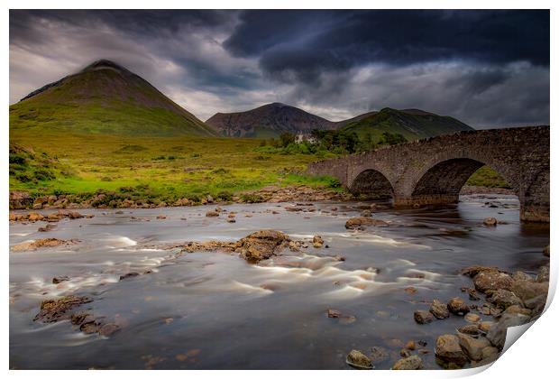 Sligachan old bridge Print by Antwan Janssen