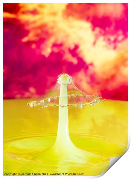 Water Drop Collision  Print by Antonio Ribeiro