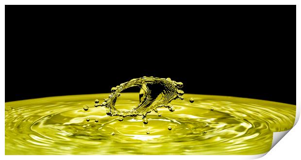 Water Drop Collision on Black Background Print by Antonio Ribeiro