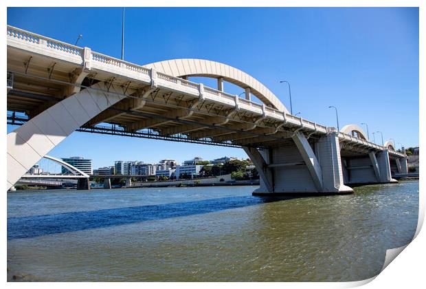 Brisbane William Jolly Bridge over the Brisbane River Print by Antonio Ribeiro