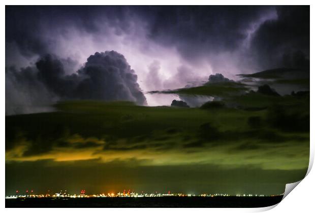 Light Show on a Cloudy Sky Print by Antonio Ribeiro