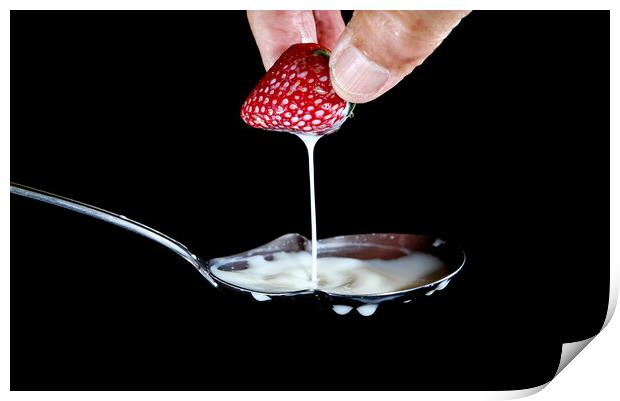 Dripping Strawberry Print by Antonio Ribeiro