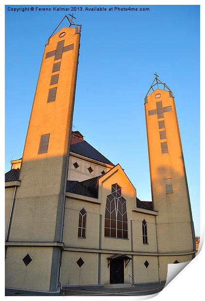 New church Print by Ferenc Kalmar