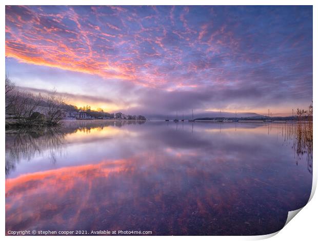 misty sunrise Print by stephen cooper