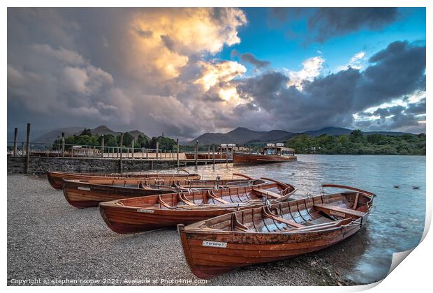 Rowing boats Print by stephen cooper