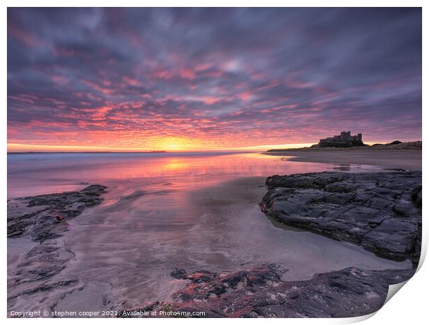 bamburgh castle Print by stephen cooper