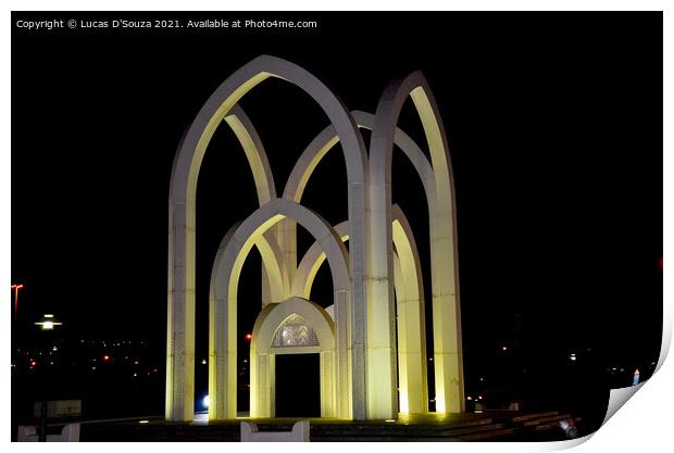 Arch sculpture at Qatar Print by Lucas D'Souza