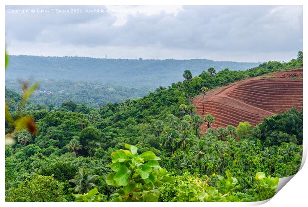 Saanoor Padav Hills, Mangalore, India Print by Lucas D'Souza